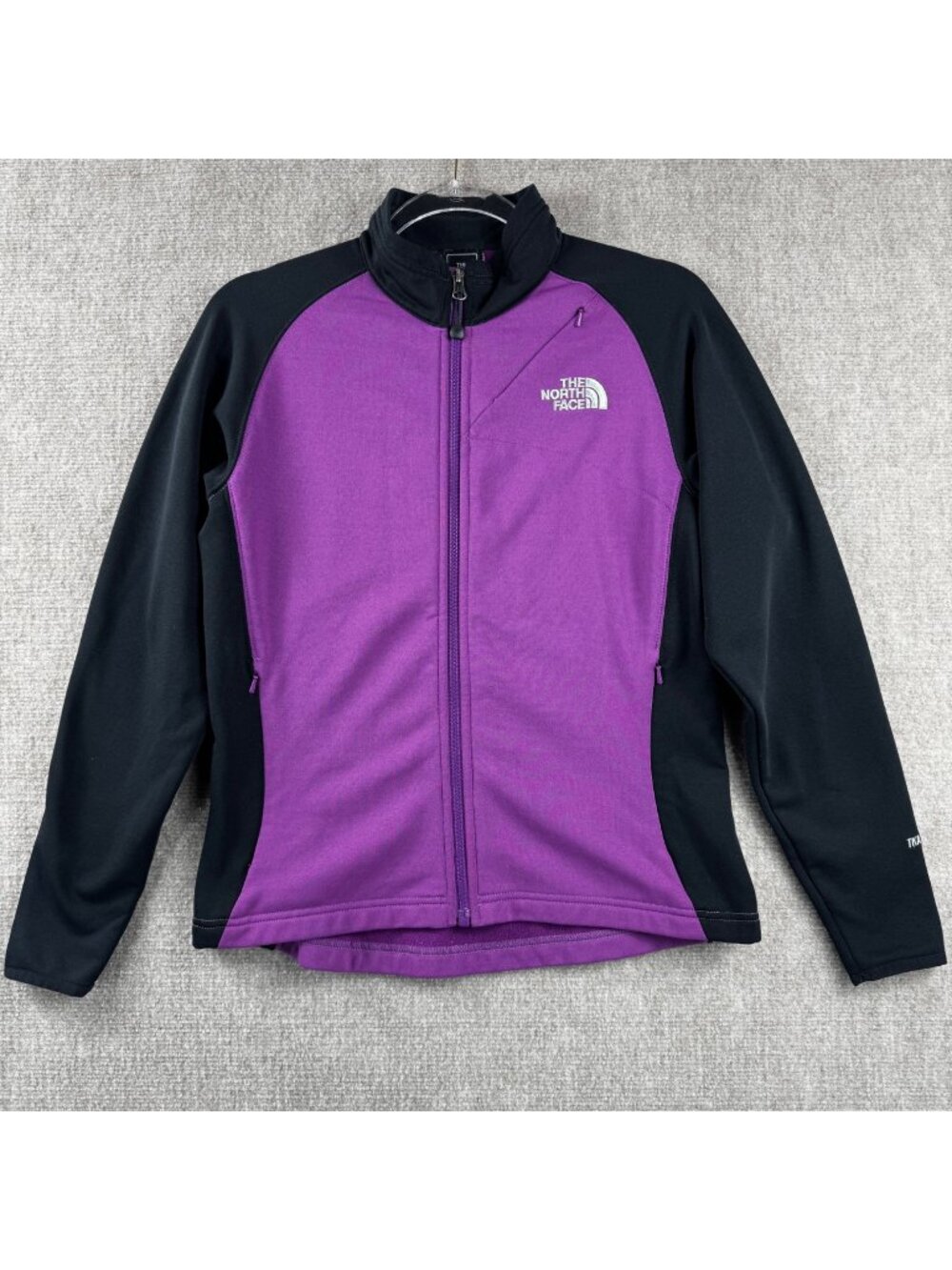 The North Face TKA Stretch Fleece Full Zip Jacket S Purple Black Cabincore Layer